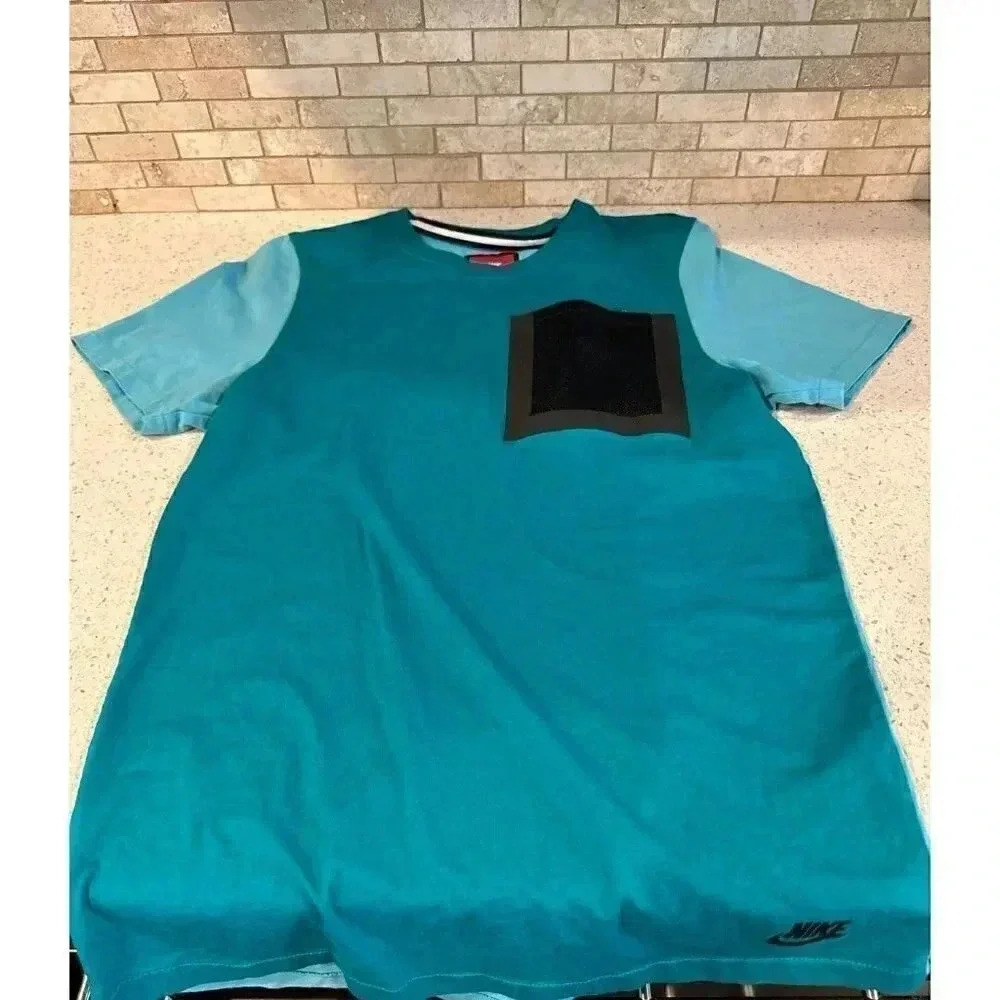 Nike‎ Tech Hypermesh Turquoise Blue Green Pocket T Shirt Retro T  t1